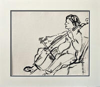 Cellist - 2018, watercolour, 430 x 370 mm, 300 GBP